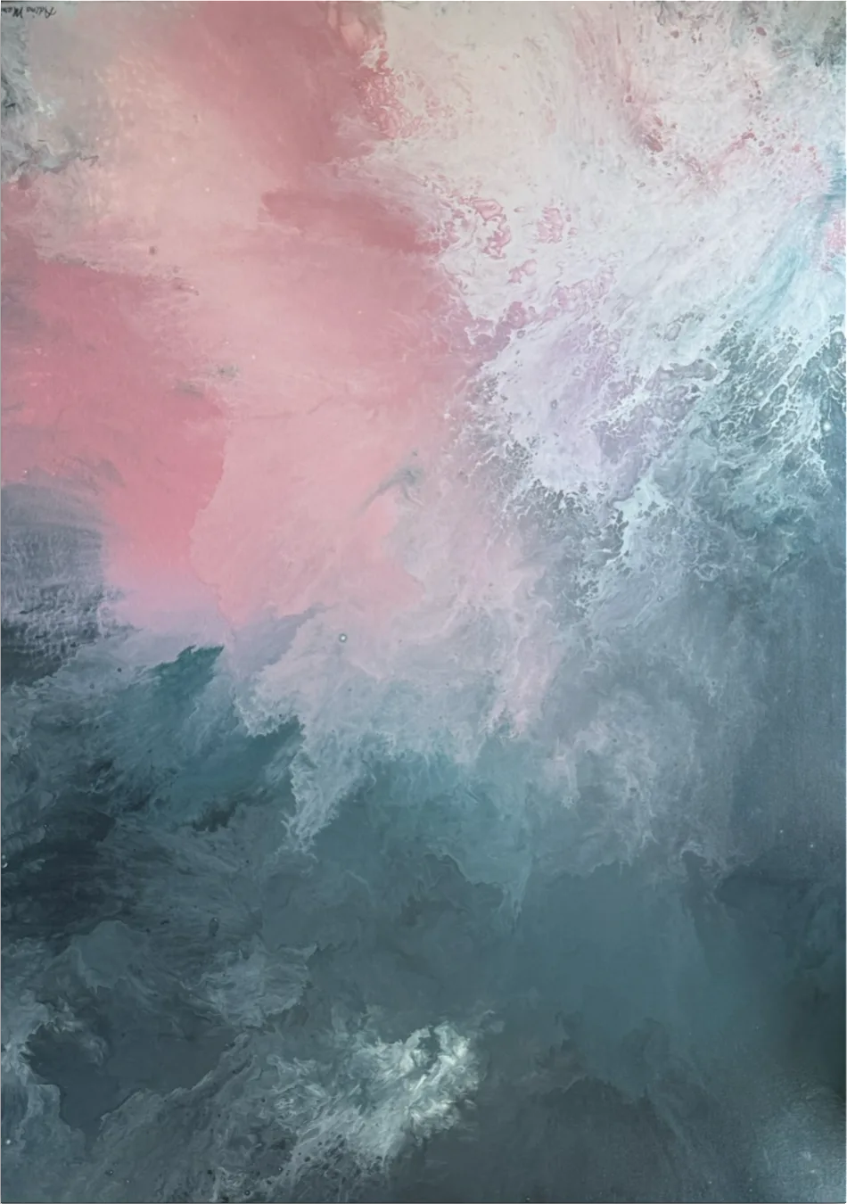 Cherry Blossom Sea, acrylic pouring on canvas